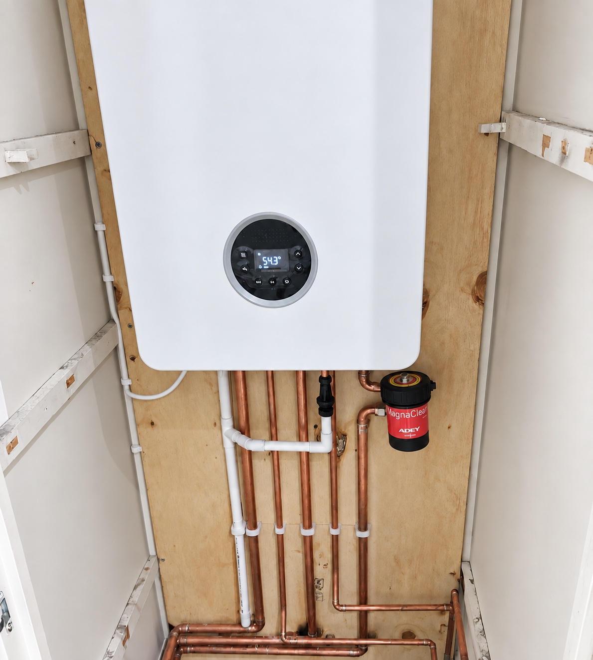 A carefully installed SwiftHeat boiler and copper pipework